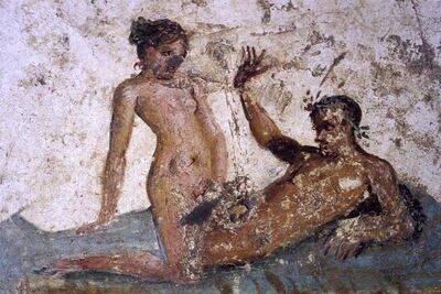 In de Romeinse stad Pompeï getuigen expliciete fresco’s van de wijdverbreide prostitutie in het Romeinse Rijk.