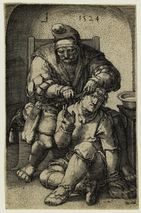 Bestand:Chirurgijn-die-insnijding-achter-het-oor-van-een-man-maakt Lucas-van-Leijden-1524.jpg