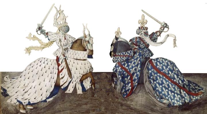 Bestand:De hertogen van Bourbon en Bretagne in tweegevecht tijdens een toernooi.jpg