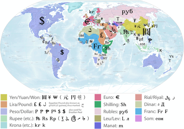 De valuta in de wereld rond 2006