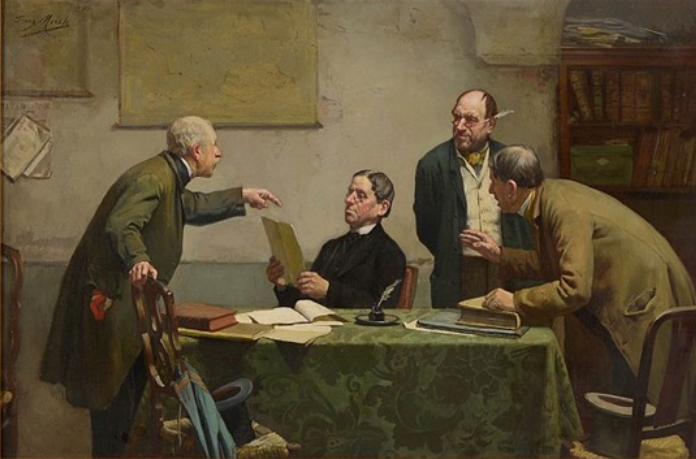 Bestand:Franz Meerts - Meeting at the notary's.jpg