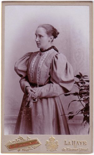 Maria A.E. gravin van der Duijn, waarschijnlijk gefotografeerd voor haar huwelijk met J.F. Carrière