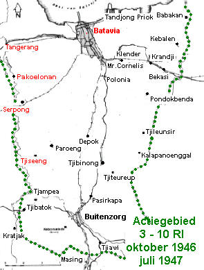 Enkele gebieden waar 3-10 RI werd ingezet - februari 1949 - oktober 1949