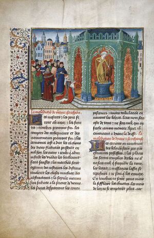 15th-century painters - The Goddess Diana, page from the Chroniques de Hainaut - WGA15772.jpg
