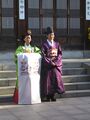Een bruid en bruidegom in Korea