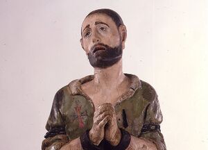 Beeldje van een witte slaaf in de Sint-Medardus in Wervik - © KIK-IRPA, Brussels (Belgium), cliché G005180