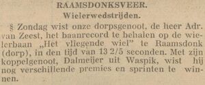 De Volkskrant - 22 augustus 1933 - Wielerwedstrijden