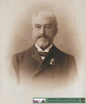Statieportret van Mr. Gijsbertus Johannes Hendrikus Heere, burgemeester van Raamsdonk van 1870 tot 1908.