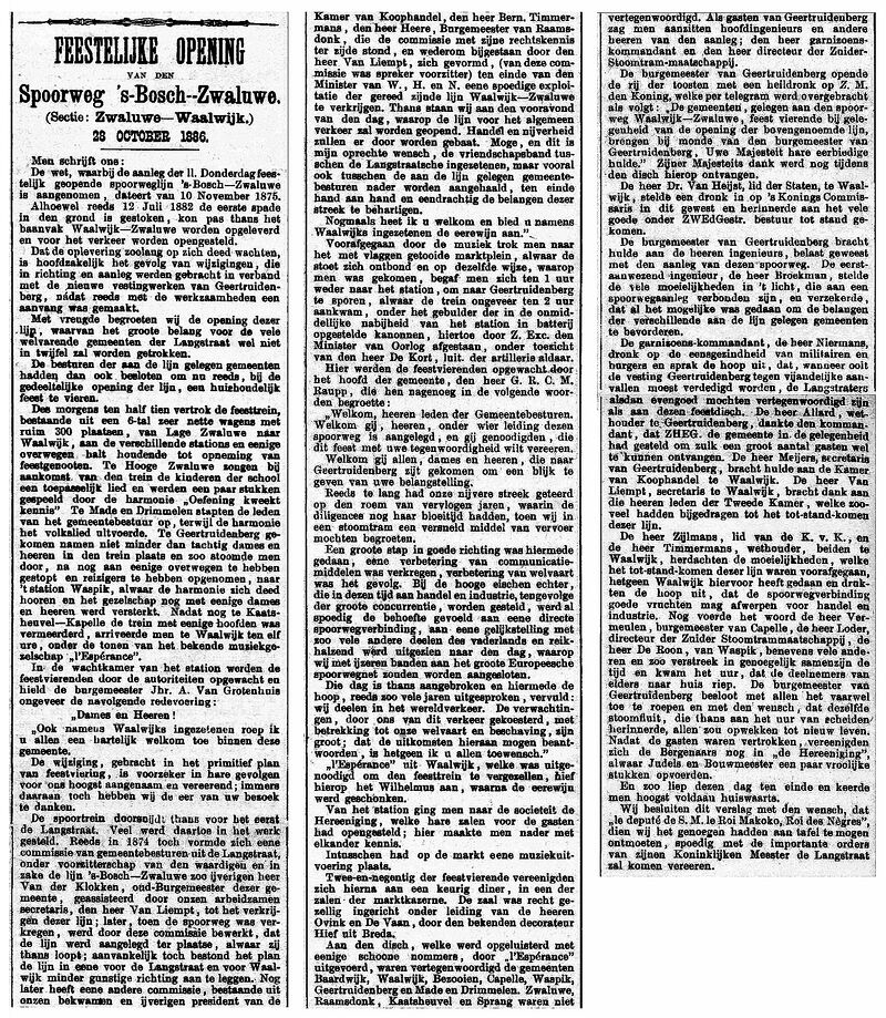 Provinciale Noordbrabantsche en 's Hertogenbossche Courant, 4 november 1886