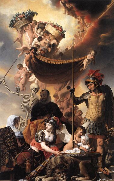 Bestand:Allegory of the Birth of Frederik Hendrik c1650 Caesar van Everdingen.jpg