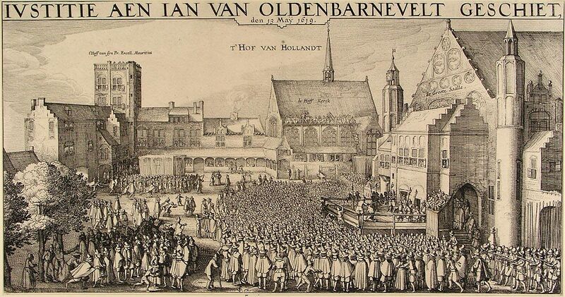 Bestand:Decapitation of Johan van Oldenbarnevelt - Onthoofding van Oldenbarnevelt (Iustitie aen Ian van Oldenbarnevelt geschiet)(1619, Claes Jansz. Visscher).jpg