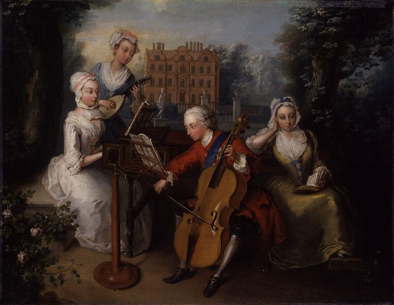 Bestand:Frederick, Prince of Wales, and his sisters by Philip Mercier.jpg