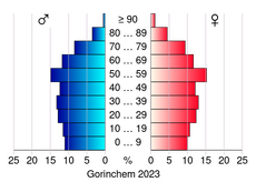 Bevolkingspiramide van de gemeente Gorinchem