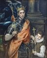 El Greco: Franse Koning Louis IX met staf in linkerhand