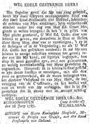 Persbericht in de Leeuwarder Courant van 7 juli 1787