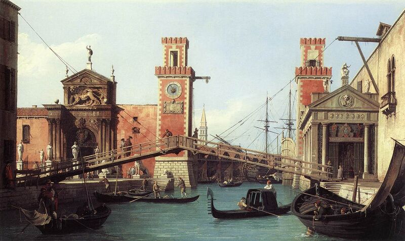 Bestand:View of the entrance to the Arsenal by Canaletto, 1732.jpg