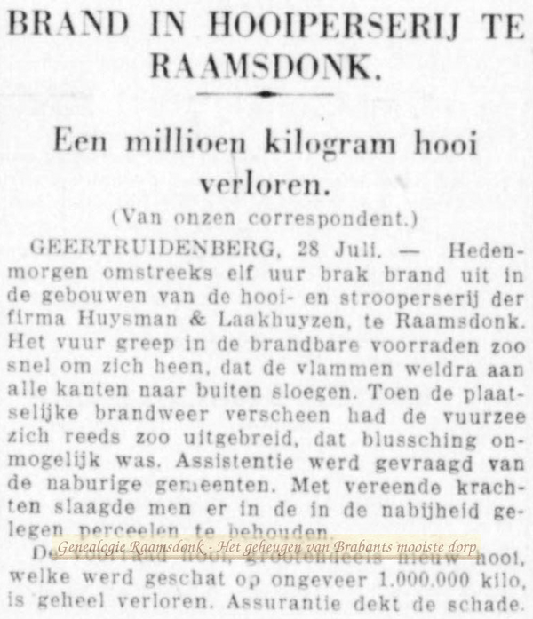 Brand in de hooipers - 29 juli 1932 - De Telegraaf