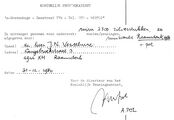 Ontvangstbewijs J.N. Verschure 2300 zilverstukken van het Koningklijk penningkabinet