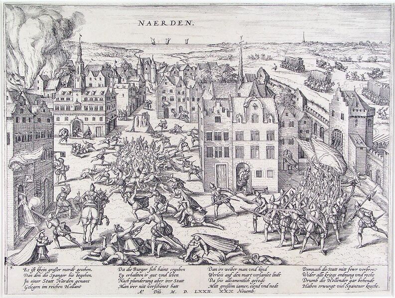 Bestand:Massacre of Naarden (1572) - Bloedbad van Naarden (Frans Hogenberg).jpg