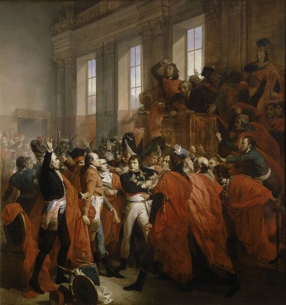 Bestand:Bouchot - Le general Bonaparte au Conseil des Cinq-Cents.jpg