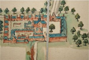Het Kartuizerklooster op een kaart uit 1571