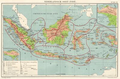 Kaart van Nederlands-Indië circa 1940