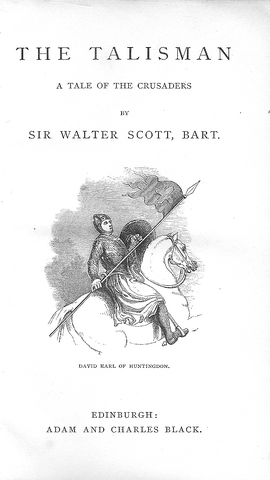 David afgebeeld op de kaft van het boek The Talisman van sir Walter Scott.