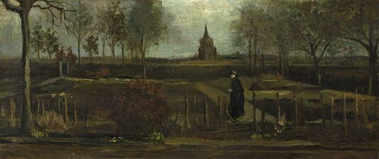 Lentetuin, de pastorietuin te Nuenen in het voorjaar, 1884