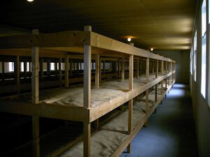 In kamp Vught stonden 200 bedden in elke barak.