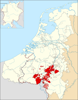 Het prinsbisdom Luik omstreeks 1350.