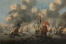 Peter van de Velde (1643-1714), Het verbranden van de Engelse vloot voor Chatham, 20 juni 1667.