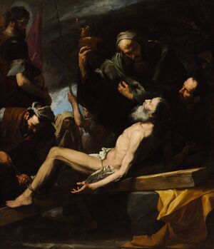 JOSÉ DE RIBERA - Martirio de San Andrés (Museo de Bellas Artes de Budapest, 1628. Óleo sobre lienzo, 209 x 183 cm).jpg