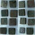 LOT OF 13 MEDIEVAL COIN WEIGHTS. THESE WERE FOUND WITH A METAL DETECTOR IN THE U.K.