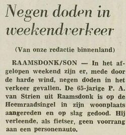 De Stem: 25 januari 1971 - Piet van Strien, dodelijk ongeval Heemraadsingel