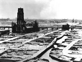 Rotterdam na het Duitse bombardement