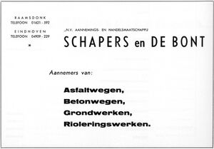 Logo en advertentie Schapers en de Bont uit 1959