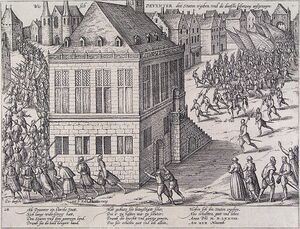 Deventer taken by Dutch forces in 1578 - Deventer door de Staten genomen, 1578 (Frans Hogenberg).jpg