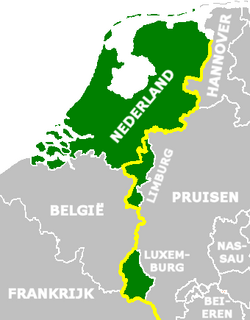 Nederland met het hertogdom Limburg en het groothertogdom Luxemburg in de Duitse Bond
