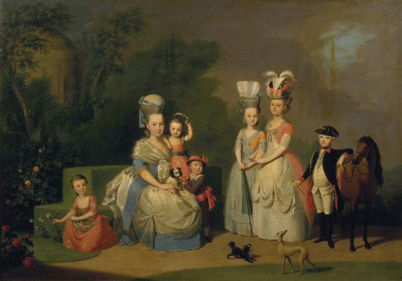 Bestand:Portret van Carolina Wilhelmina van Oranje en haar kinderen door Anton Wilhelm Tischbein.jpg