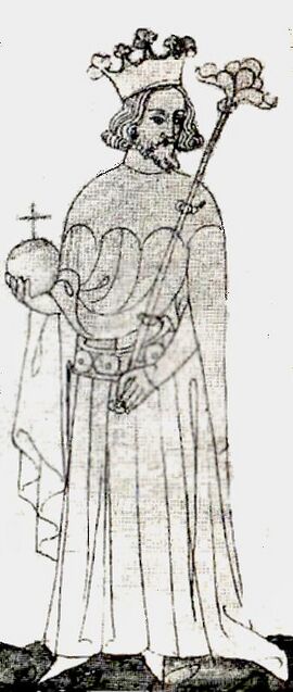 Jan van Luxemburg in het Chronicon aulae regiae, geschreven in 1305–1339 in het Cisterciënzerklooster in Zbraslav.