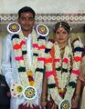 Een bruidspaar in India