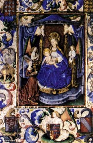 Yolande de Lalaing (†1497), echtgenote van Reinoud II van Brederode (1415-1473), is afgebeeld in een getijdenboek te Oxford. Zij zit geknield voor de maagd Maria. Links boven prijkt het wapenschild van haar vader Willem van Lalaing, heer van Bugnicourt (†475); rechts dat van haar moeder Johanna van Créquy. Onderaan is centraal Yolande's alliantieschild uitgebeeld, met rechts Lalaing en links Brederode (Oxford, Bodleian Library, Douce 93,fol. 84v).