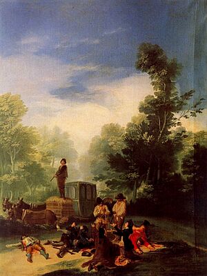 Asalto al coche (De beroving van de koets), door Francisco Goya