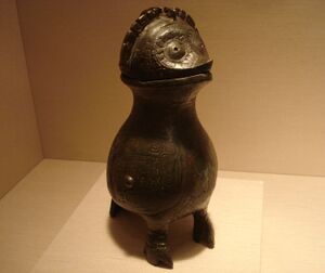 Ritual wine container in shape of owl, Shang Dynasty.jpg