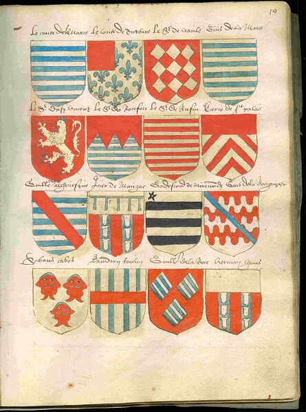 Bestand:Page 19 from a copy of Wapenboek Beyeren (armorial) from ca. 1600.jpg
