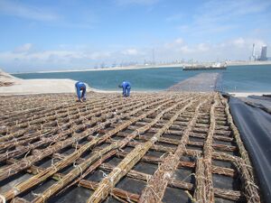 Zinkstukken met geotextiel in Maasvlakte 2.jpg