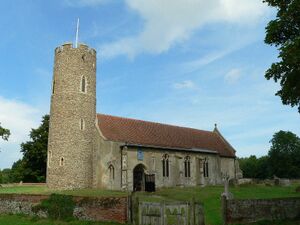 Ronde toren van de kerk van Frostenden, Suffolk