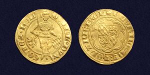 Willem V van Beieren goudgulden geslagen 1350-1389.jpg