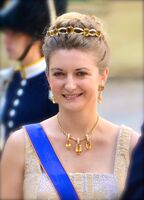 Bandeau-tiara, in de vorm van een haarband (prinses Stéphanie van Luxemburg)