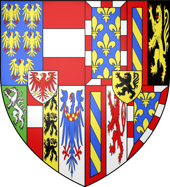 Bestand:Coat of arms of Mary of Burgundy as consort to Maximilan of Hapsburg (shield).svg